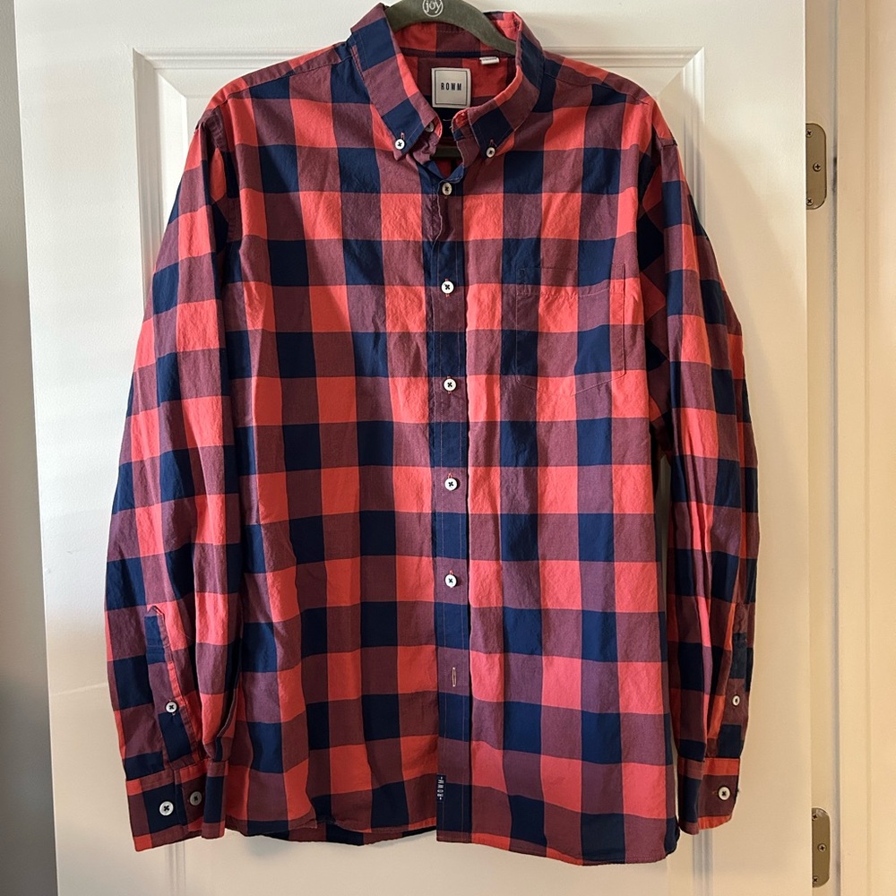 Rowm Red and Blue Plaid Casual Shirt